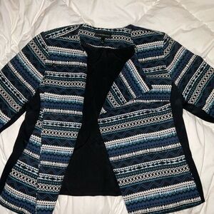 Patterned Open Front Jacket